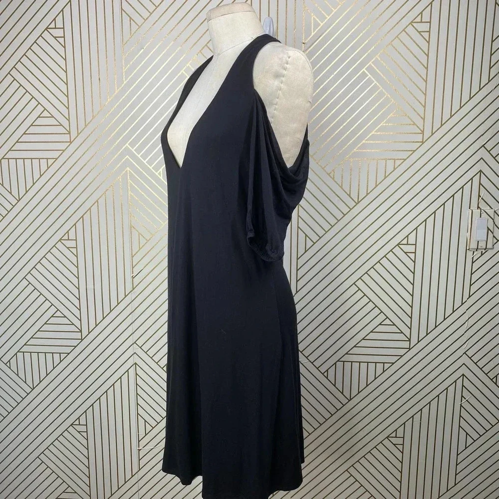 Haute Hippie Cold-Shoulder Jersey Mini Dress Black‎ - Picture 6 of 12